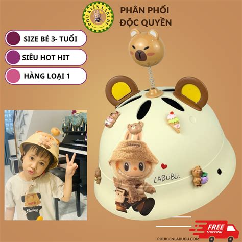 MŨ LABUBU HOT TREND Mũ bảo hiểm Labubu cho bé đến tuổi hàng xịn loại lớp siêu cứng cáp