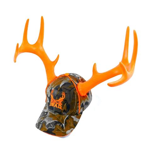 Attachable Foam Antler Set With Camoflauge Hat Blaze Orange Etsy