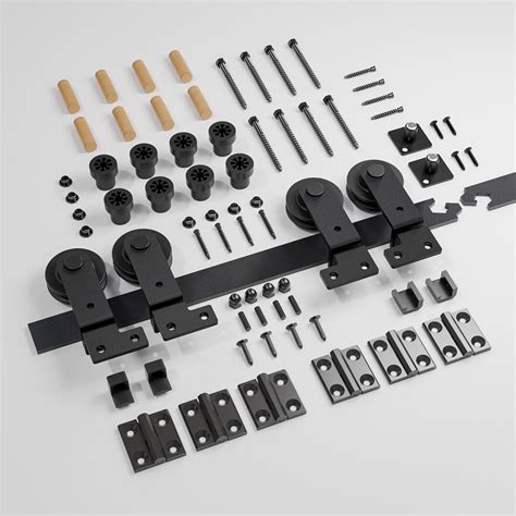 Ccjh 5 5ft 66in Bi Folding Barn Door Hardware Sliding Track Kit Heavy