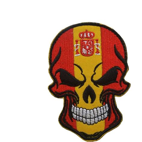 PARCHE BORDADO CALAVERA BANDERA ESPAÑA Parches Tienda de Airsoft en