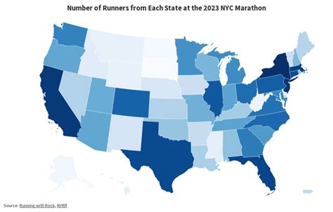 Runners By State NYC Marathon Flourish