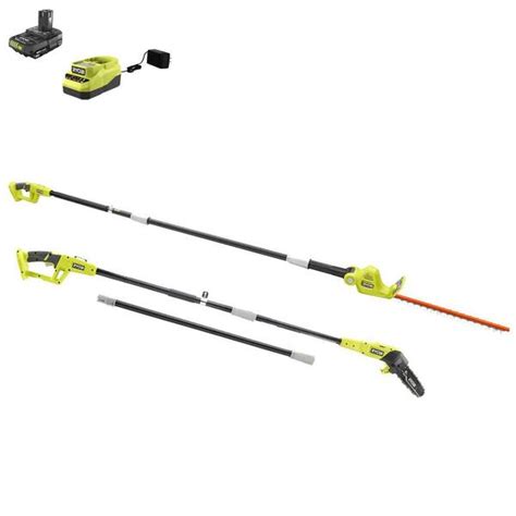 Ryobi Ry40603btl 18 40 Volt Lithium Ion Cordless Pole Hedge Trimmer Tool Only Patio Lawn