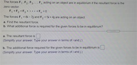 Solved The Forces F1 F2 F3 Fn Acting On An Object