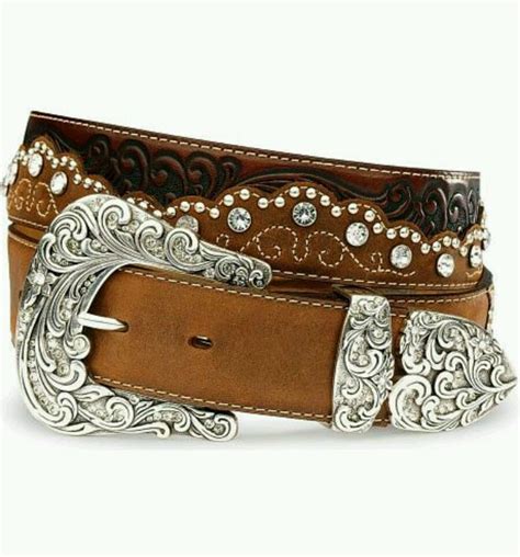 Womens Western Tony Lama Rhinestone Cowgirl Belt Brown 38 Western