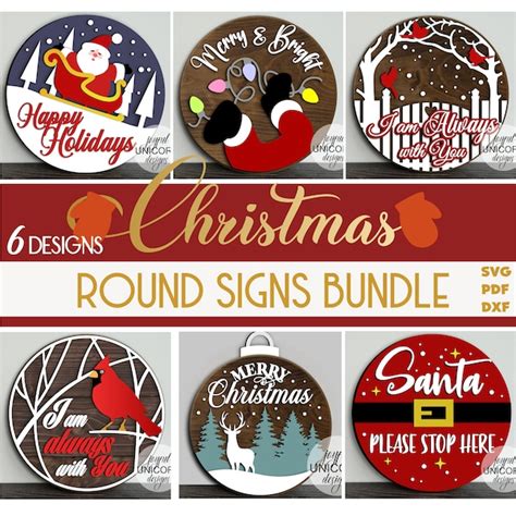 Round Christmas Door Hanger Etsy