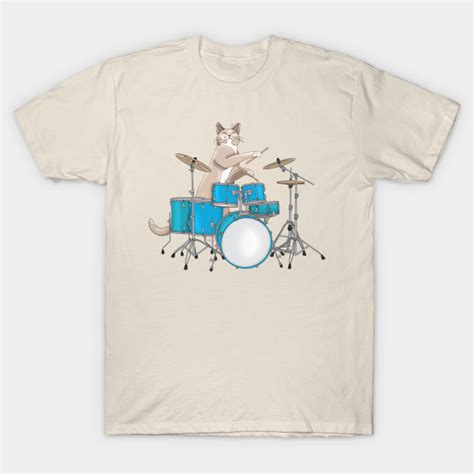 Cat Playing Drums Ornaart T Shirt Teepublic