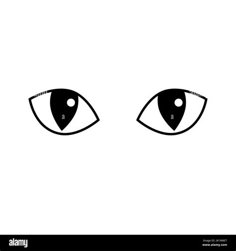 Vector flat outline cat eyes isolated on white background Stock Vector Image & Art - Alamy