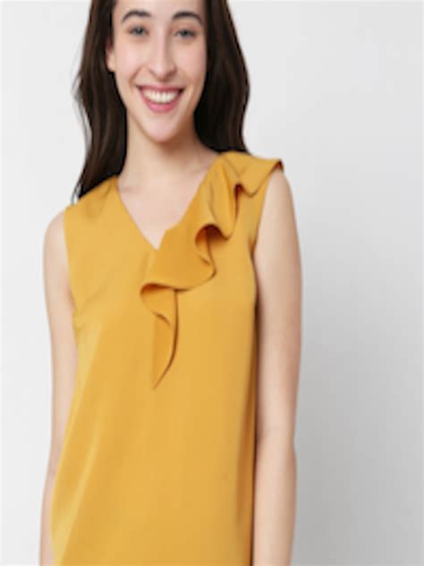 Buy Vero Moda Women Mustard Yellow Solid Top Tops For Women 19177206