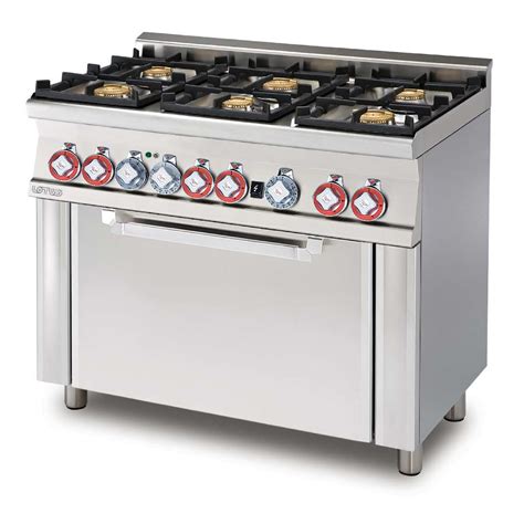 Piano De Cuisson Professionnel 6 Feux Four Gaz Lotus