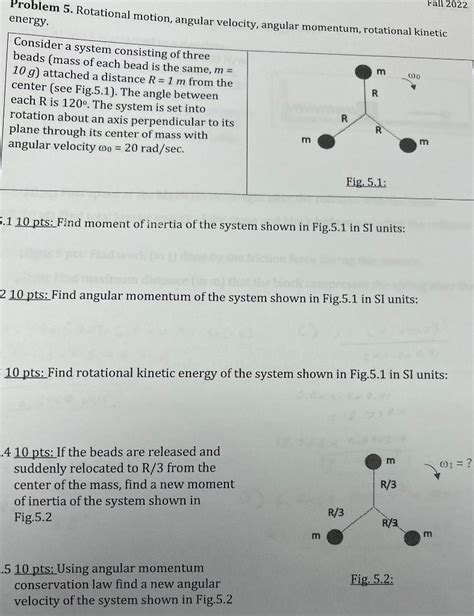 Solved Problem Rotational Motion Angular Velocity Chegg