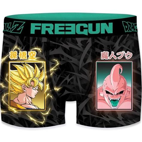 Freegun Boxer Homme Microfibre Blo Noir Cyan Dragon Ball Z Noir