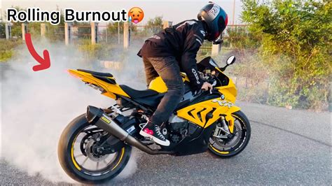 BMW S1000RR Rolling Burnout Wheelie YouTube