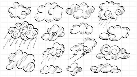 Nubes De Dibujos Animados Nubes Pintadas A Mano Ilustraci N De La The