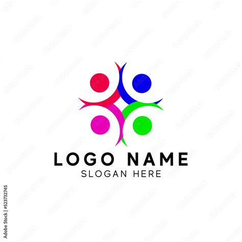 Friendship Teamwork People Connectivity Logo Design Inspiration Stock