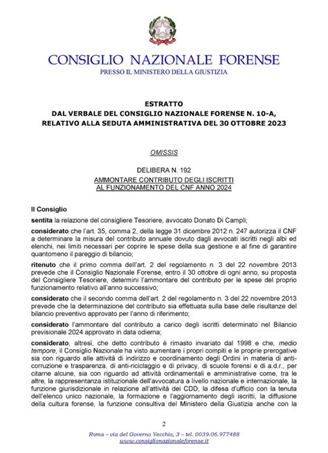 Consiglio Nazionale Forense Aumentati I Contributi A Carico Degli