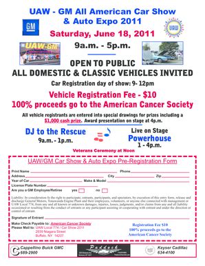 Fillable Online UAW GM All American Car Show Fax Email Print PdfFiller