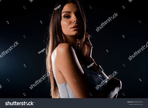 Beautiful Blonde Girl Posing Studio Model Stock Photo Shutterstock