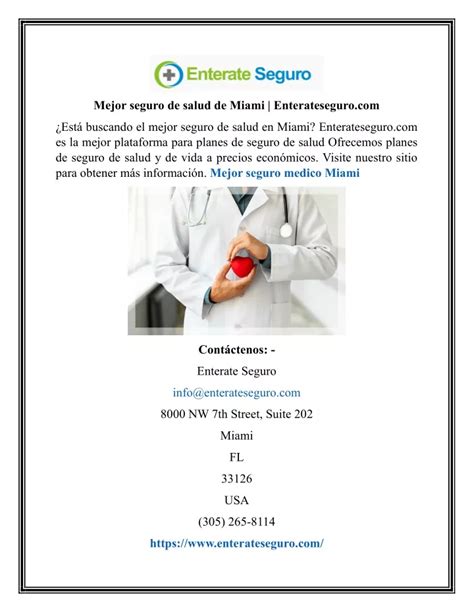 Ppt Mejor Seguro De Salud De Miami Enterateseguro Powerpoint