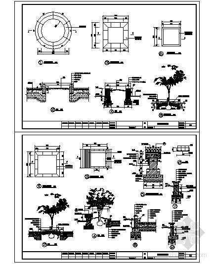 树池花坛节点详图 园林景观节点详图 筑龙园林景观论坛