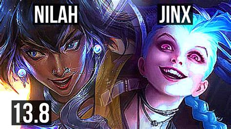 Nilah And Yuumi Vs Jinx And Soraka Adc 17 2 4 Legendary 300 Games Kr Grandmaster 13 8