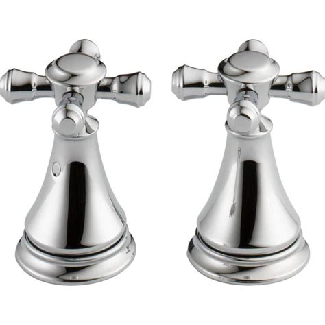 Delta Pair Of Cassidy Metal Cross Handles For Bathroom Faucet In Chrome H295 The Home Depot