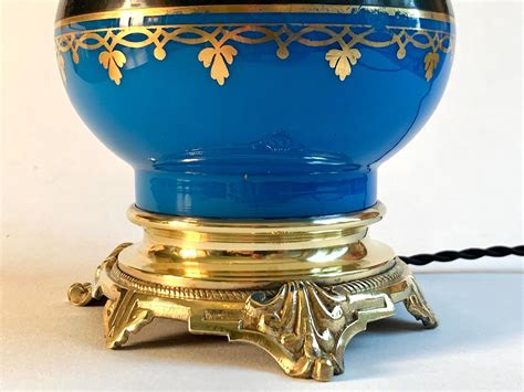 Proantic XIXth Century Blue Opaline Lamp