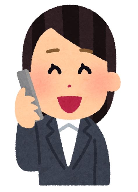 いろいろな表情の電話をする会社員のイラスト（女性） かわいいフリー素材集 いらすとや