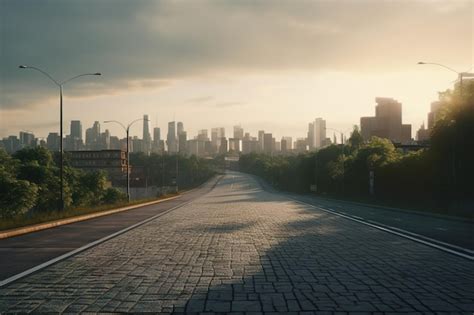 Premium AI Image | The road to the city