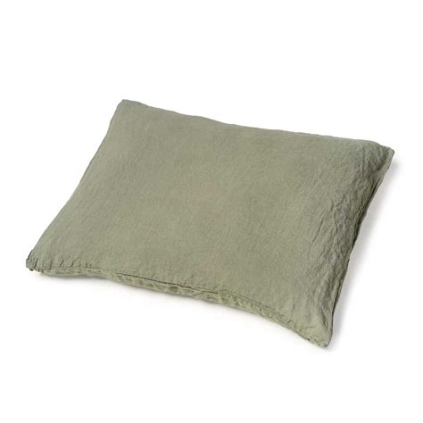 Olijfgroen Linnen Kussensloop Dusty Olive Casa Comodo