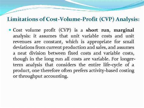 COST VOLUME PROFIT CVP ANALYSIS Outline What Is CVP