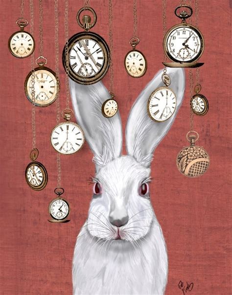 Rabbit Time Art Print White Rabbit Alice In By Loopylolly On Etsy