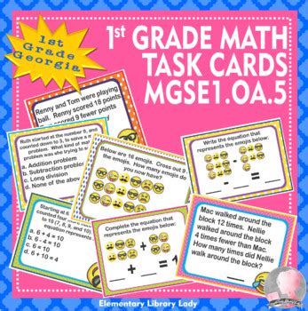 Georgia Math Mgse Oa St Grade Task Cards Counting To Add And Subtract