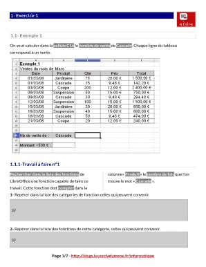 Remplissable En Ligne Blogs Lyceecfadumene TD Tableur Fonctions