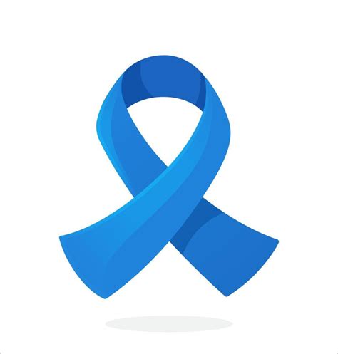 Blue Color Ribbon International Symbol Of Colon Cancer Awareness