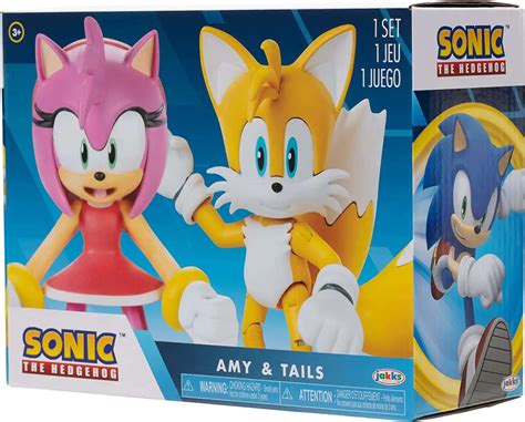 Sonic The Hedgehog Amy Tails Exclusive 4 Action Figure 2 Pack Modern