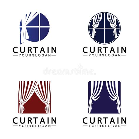 Curtain Logo Vector Illustration Design Template Stock Vector