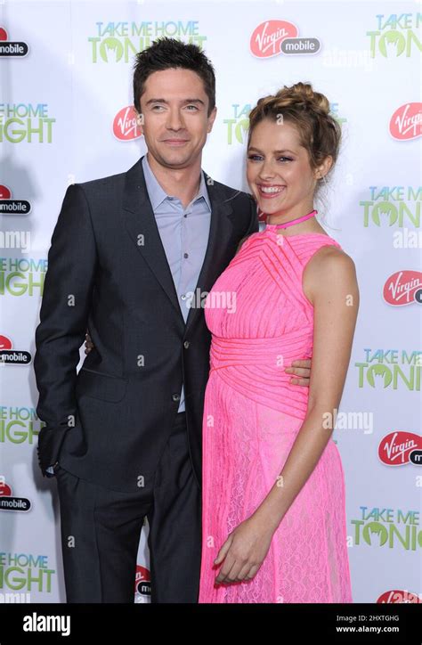 Topher Grace And Teresa Palmer During The Take Me Home Tonight Premiere