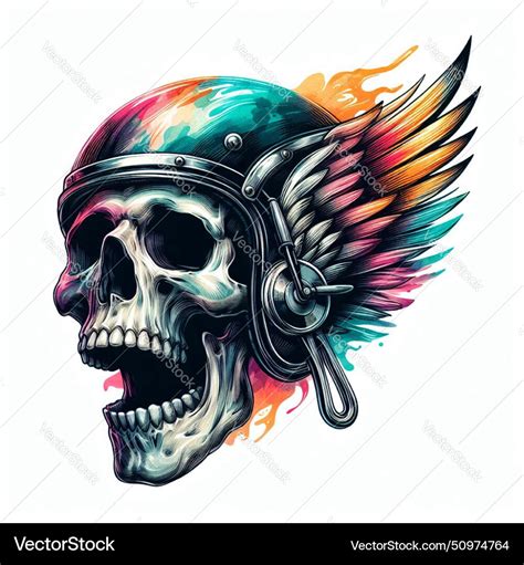 Biker Skull Logo Royalty Free Vector Image Vectorstock