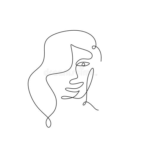 Dibujo De Una L Nea De Mujer Abstracta Retrato Estilo Minimalista