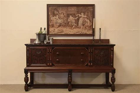 Carved Oak Antique Sideboard Buffet Berkey Gay