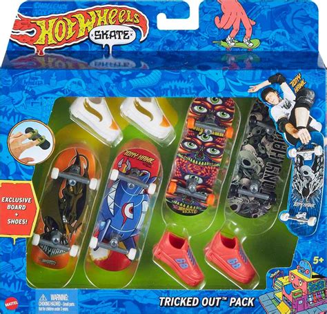 Amazon Hot Wheels Skate Tony Hawk Fingerboard Removable Skate Shoes Multipack 4 Fully