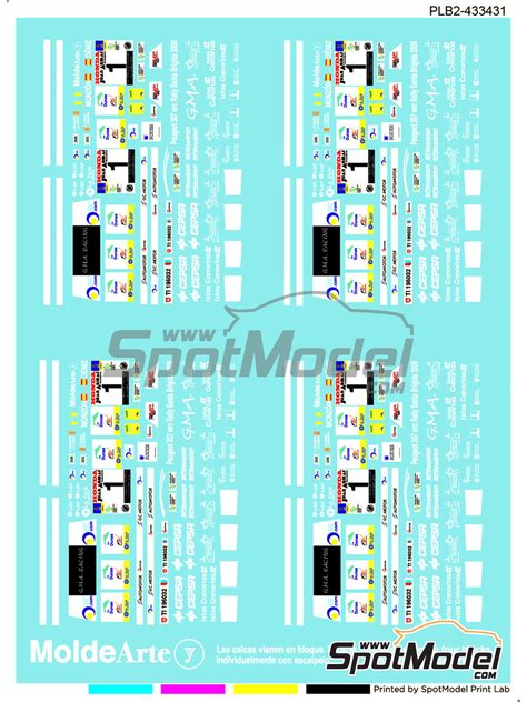 Print Lab Decals PLB2 433431 Marking Livery 1 43 Scale Peugeot 307