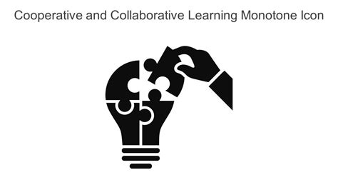 Cooperative And Collaborative Learning Monotone Icon In Powerpoint Pptx