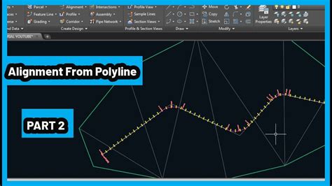 Tutorial Autocad Civil D Membuat Alignment From Polyline Youtube