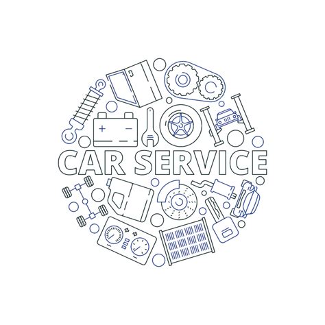 Car Service Background Automobile Engine Car Drawing Ice Drawing