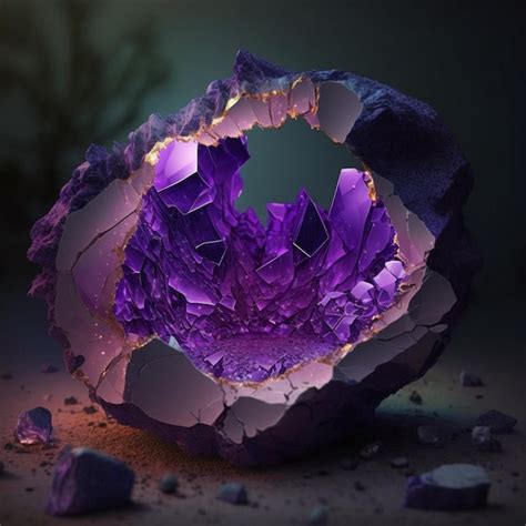 Premium Ai Image Purple Crystals Are Scattered On A Dark Surface With