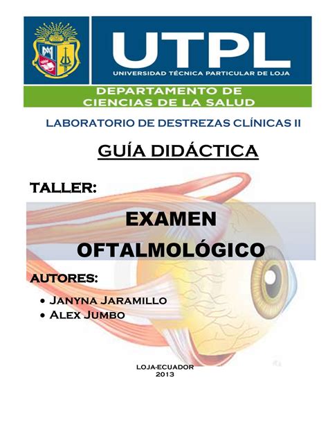 Guia taller examen oftalmologico 0 GUÕA DIDCTICA EXAMEN OFTALMOL