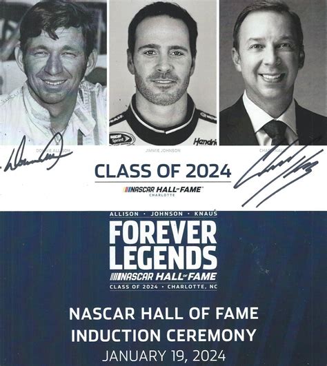 Signed 2024 Donnie Allisonchad Knaus Hall Of Fame Inductees 1 19 24