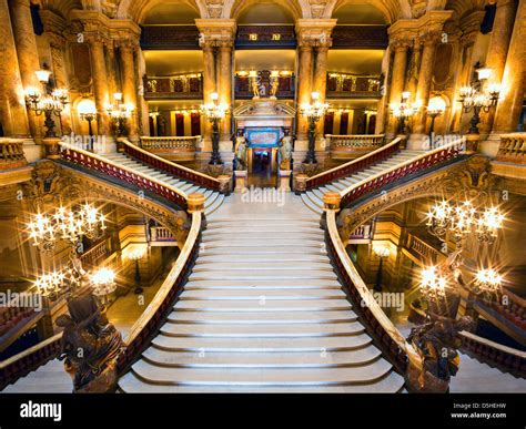 Great Staircase Of The Palais Garnier De Paris Charles Garnier Stock