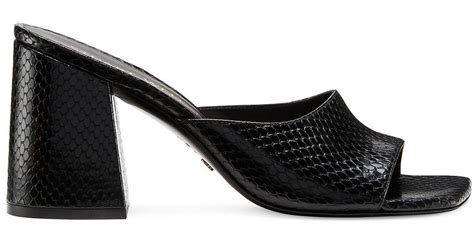 Stuart Weitzman Tia Flareblock Slide In Black Lyst